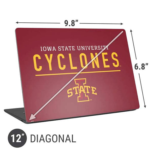 Iowa State University Athletic Text Universal Laptop 12in (9.8 x 6.8in) Skin